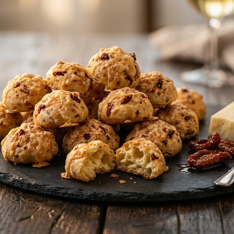 Soesjes van zongedroogde tomaat en kaas