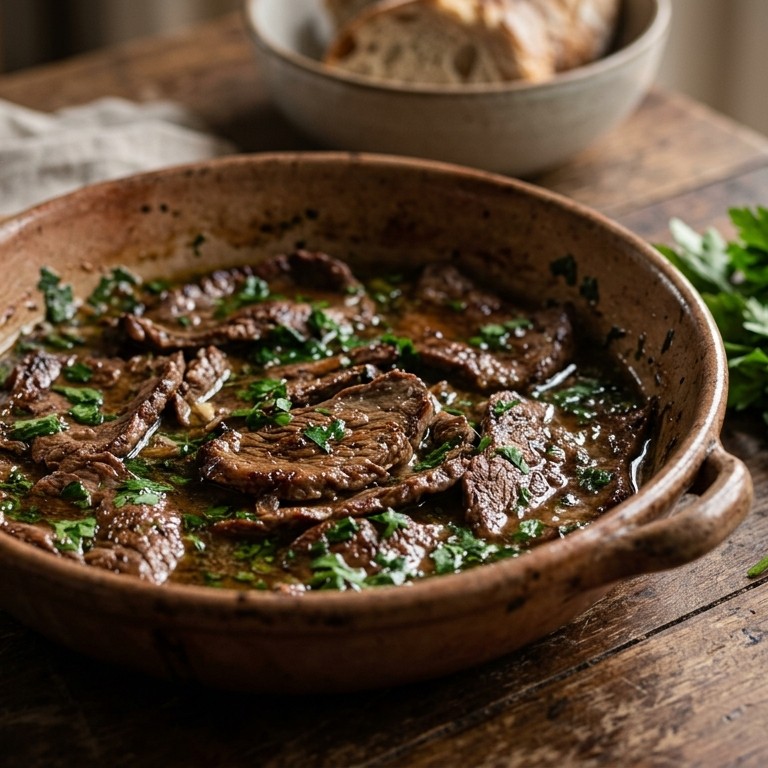 Sofrito; kalfsvlees in knoflook-wijnsaus