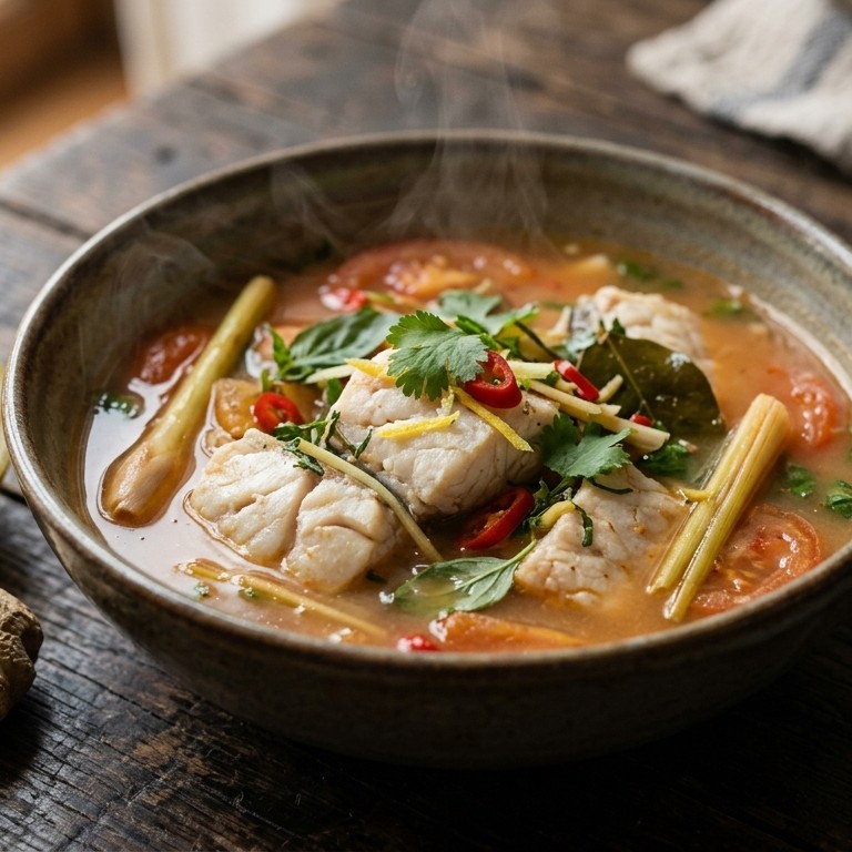 Sop Ikan masak asam kuwah (tomaten-vissoep)