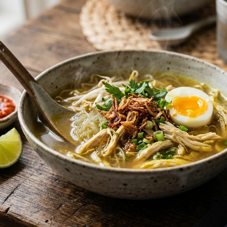 Soto ajam (licht gekruide kippensoep)