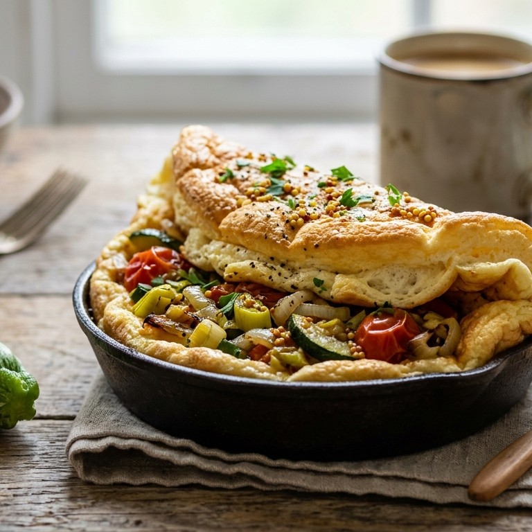 Souffléomelet met groenten