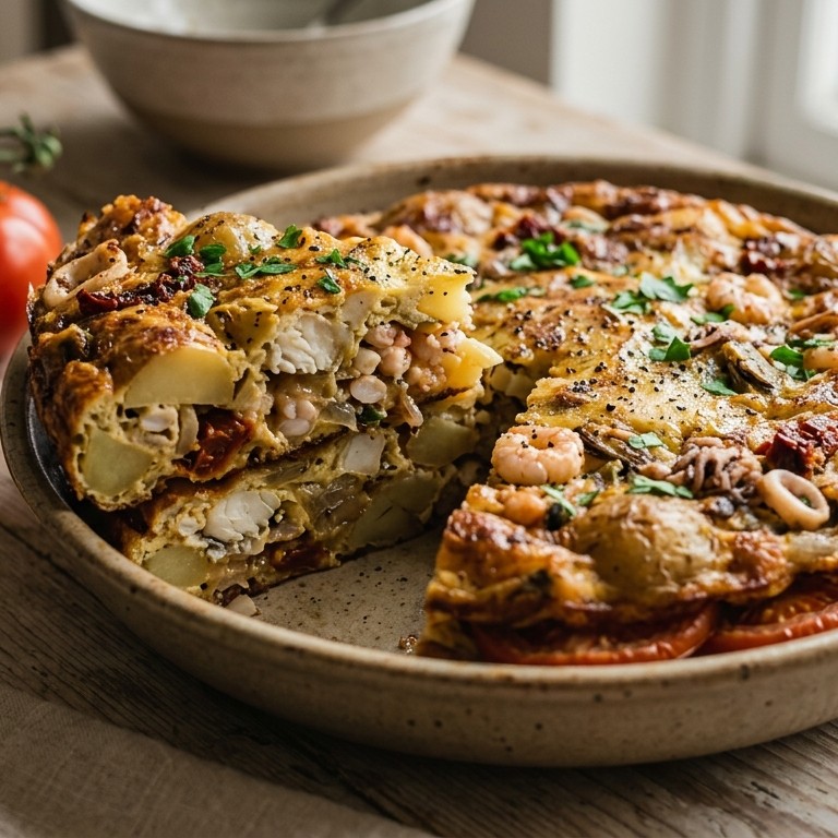 Spaanse aardappel-visomelet