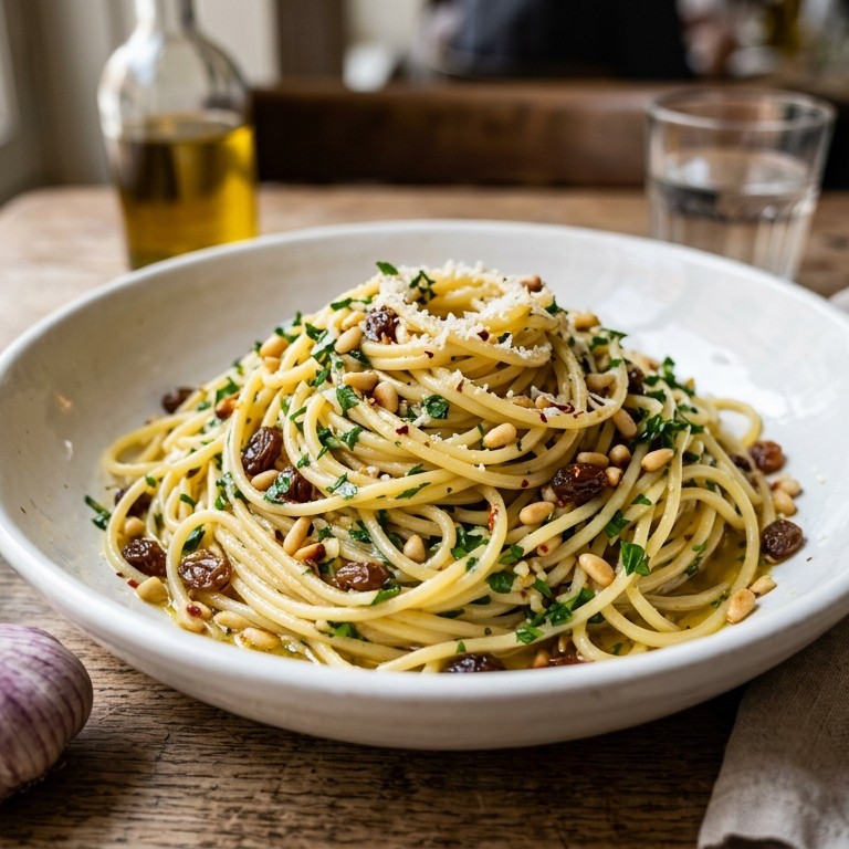 Spaghetti aglio olie op z'n Sardijns