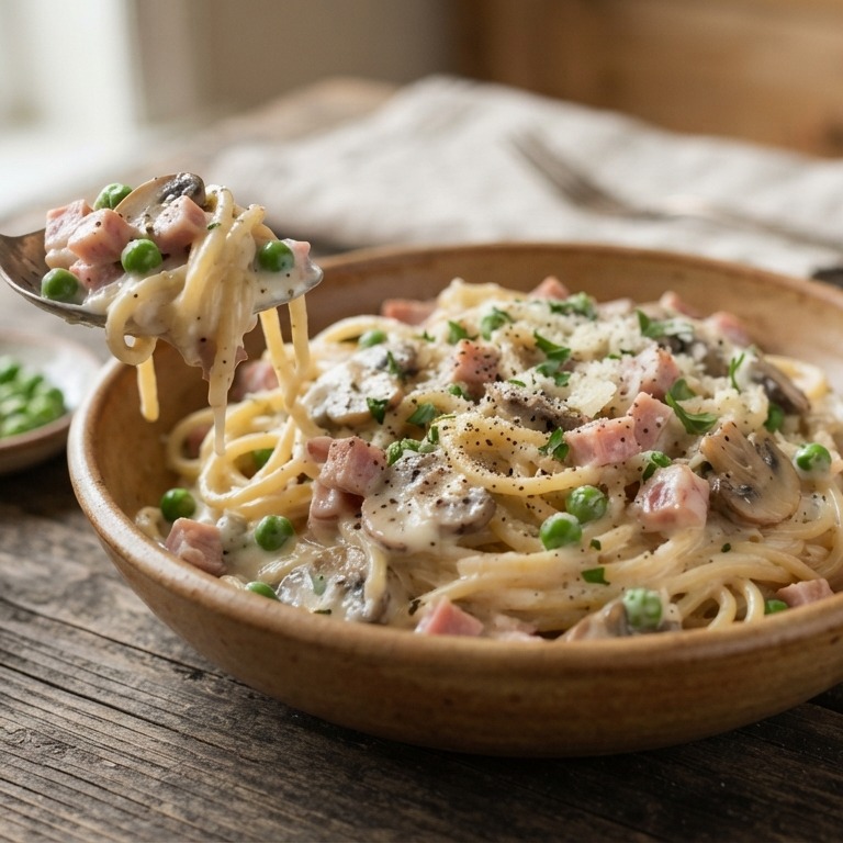 Spaghetti carbonara met Philadelphia