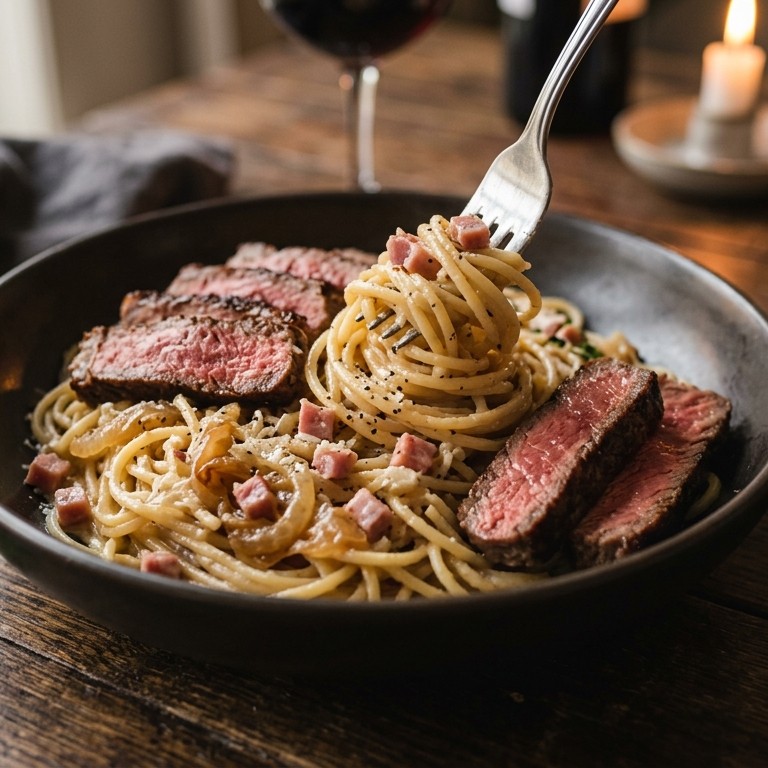 Spaghetti met biefstuk