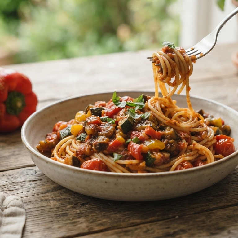 Spaghetti met groentesaus