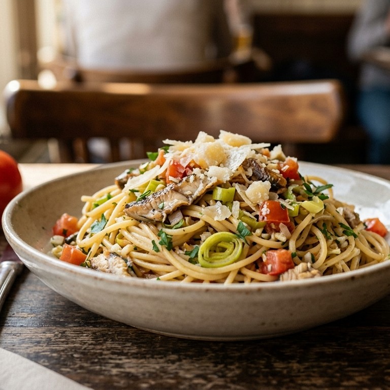 Spaghetti met paling en bejaarde reypenaer