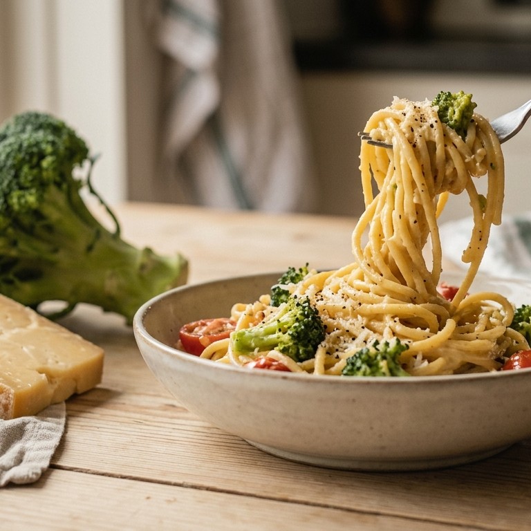 Spaghetti met romige broccoli-kaassaus