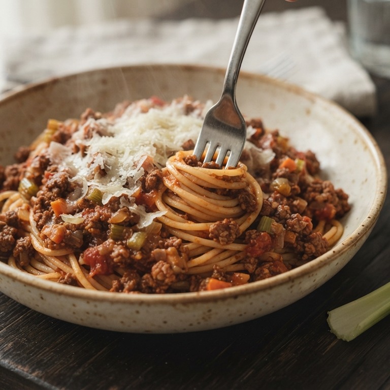 Spaghetti met tomaten-gehaktsaus