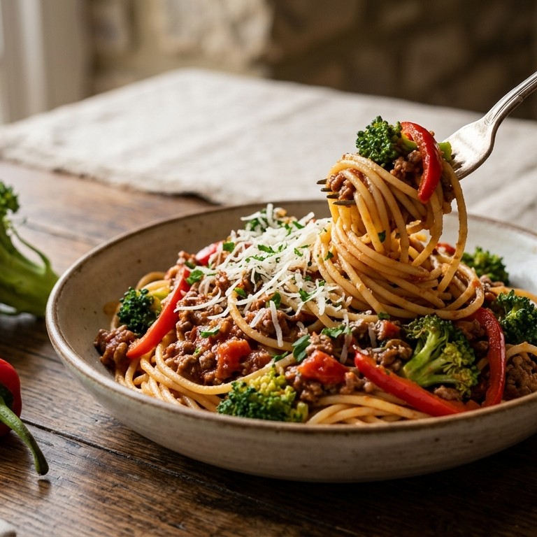 Spaghetti Prima Donna met gehaktsaus
