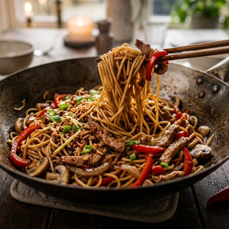 Spaghetti uit de wok