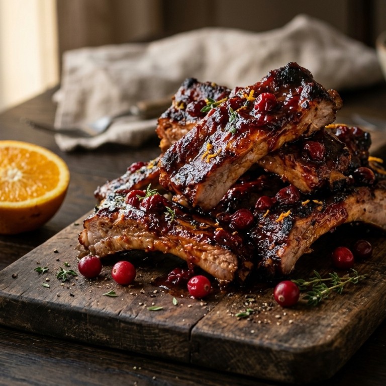 Spareribs met cranberry's