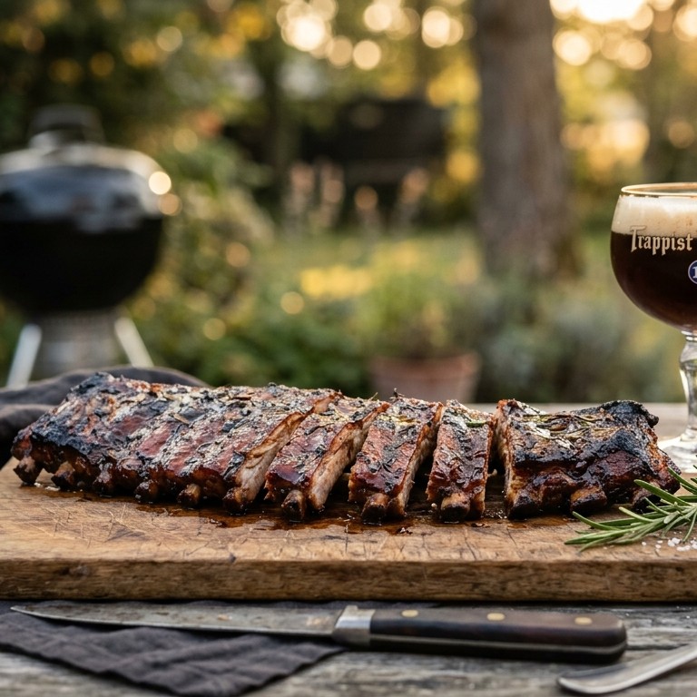 Spareribs met donker Trappistenbier