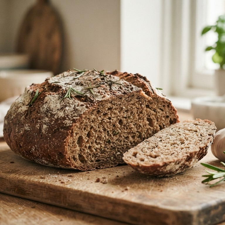 Speltbrood met knoflook en kruiden