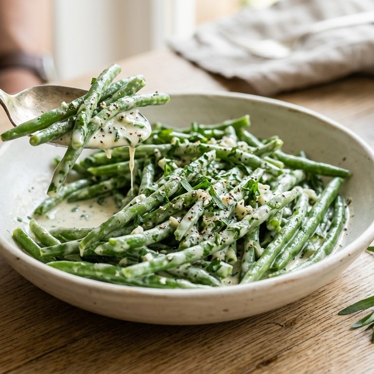 Sperziebonen in dragoncreme(salade)