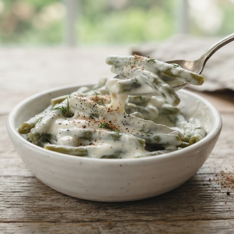 Sperziebonen met creme fraiche