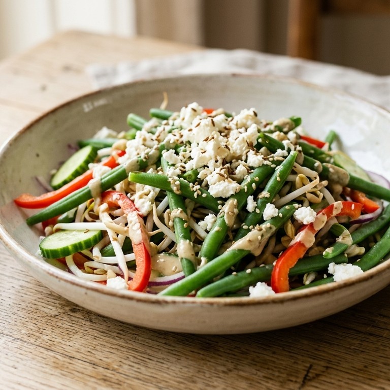 Sperziebonen salade met sesamsaus