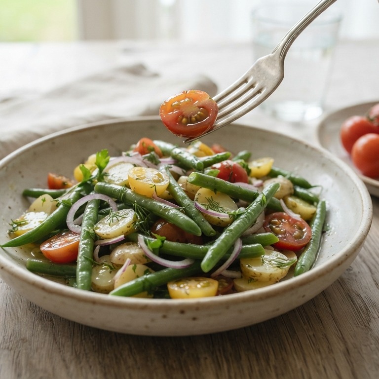 Sperziebonensalade met tomaatjes