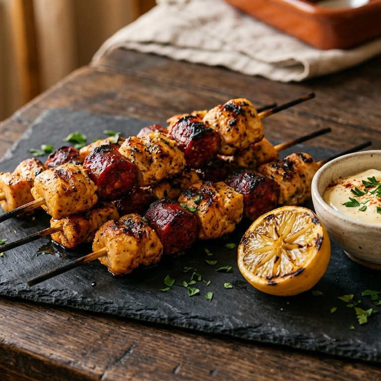 Spiesjes met Chorizo en Kip