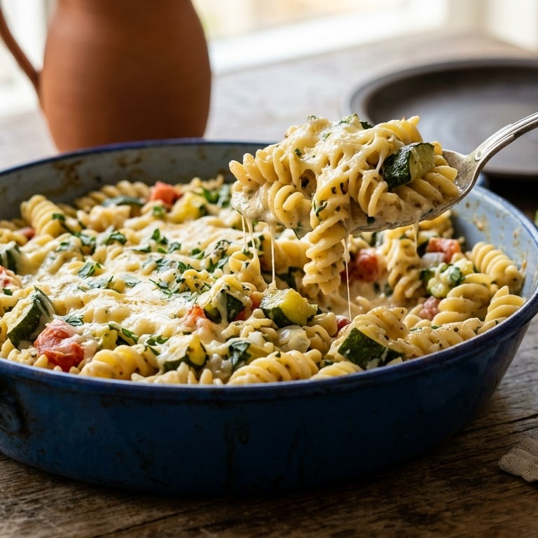 Spiraalmacaroni met courgette