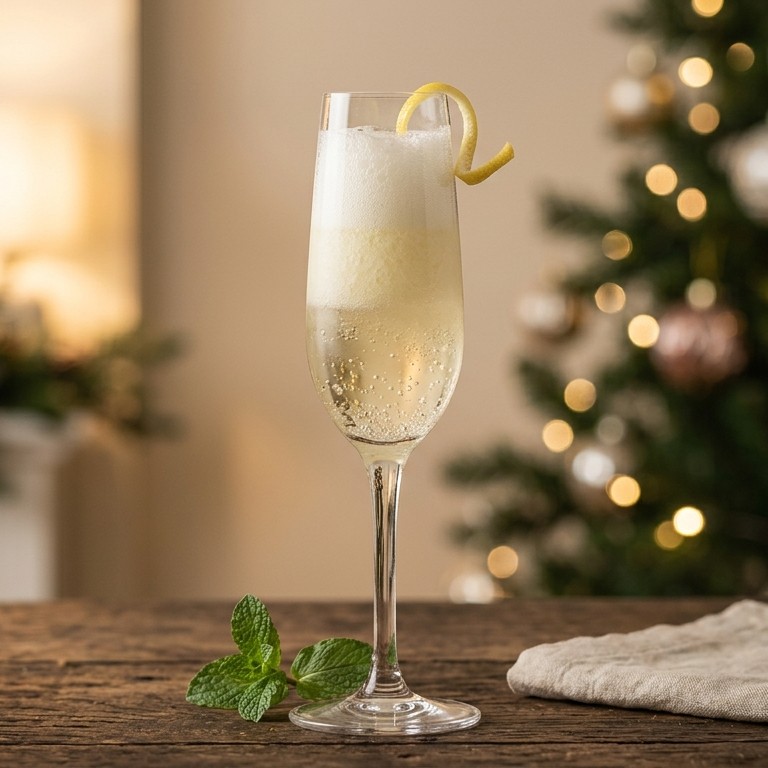 Spoom met prosecco en citroensorbetijs
