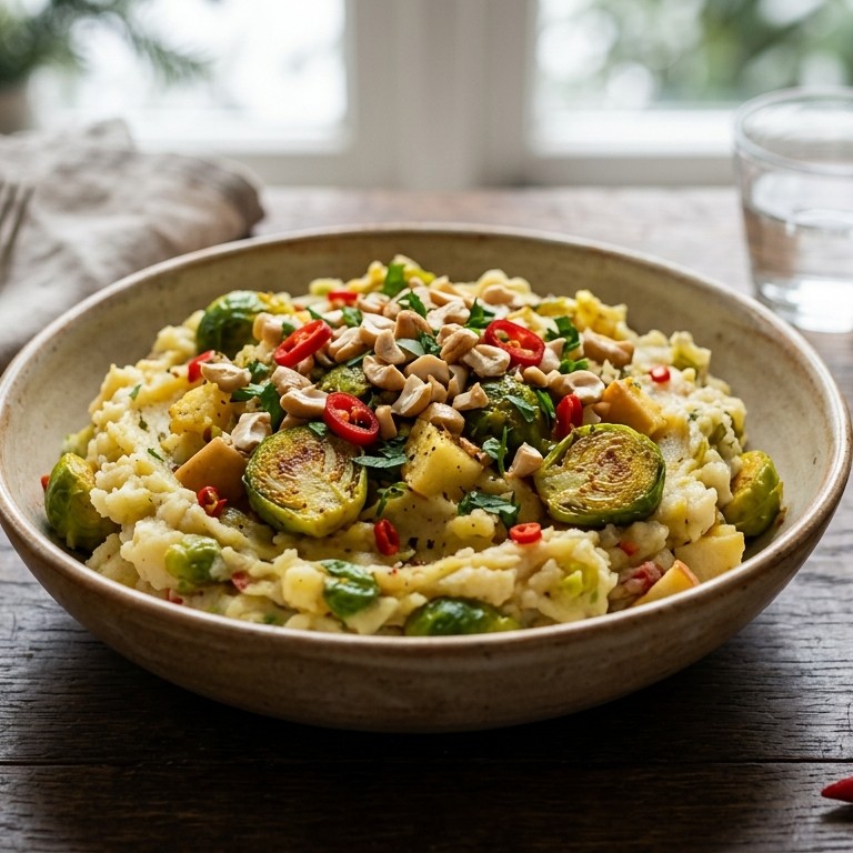 Spruitjes stampot met appel