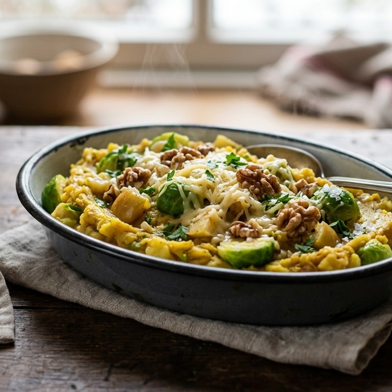 Spruitjesstamppot met appel en kerrie