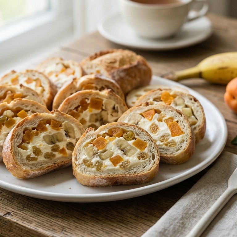 Stokbrood gevuld met vruchten
