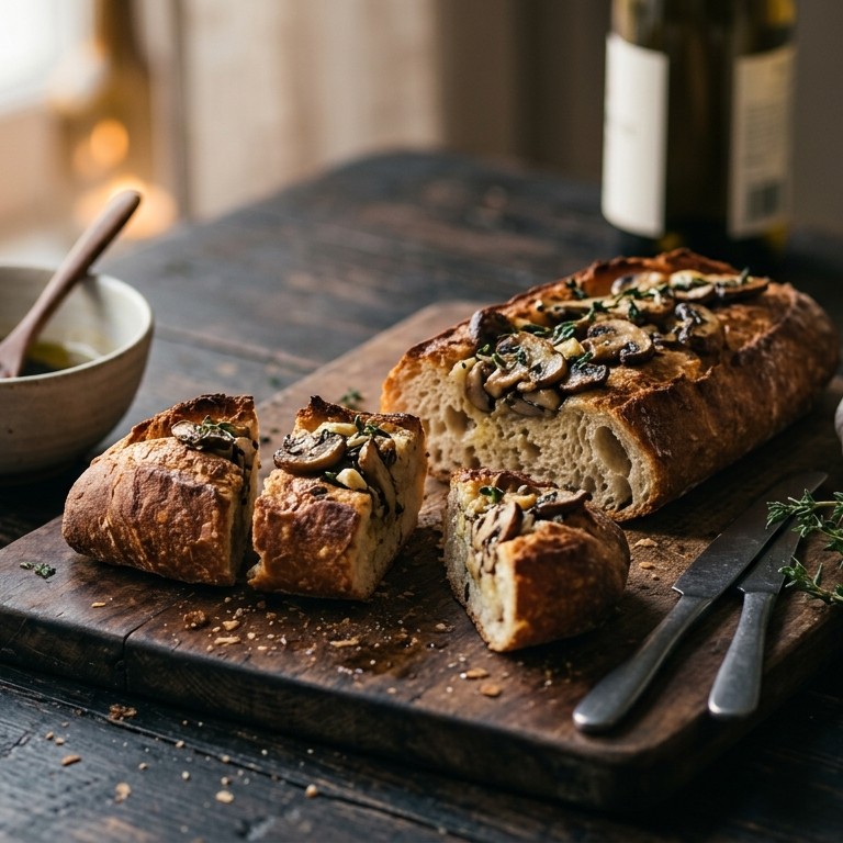 Stokbrood met champignons uit de oven