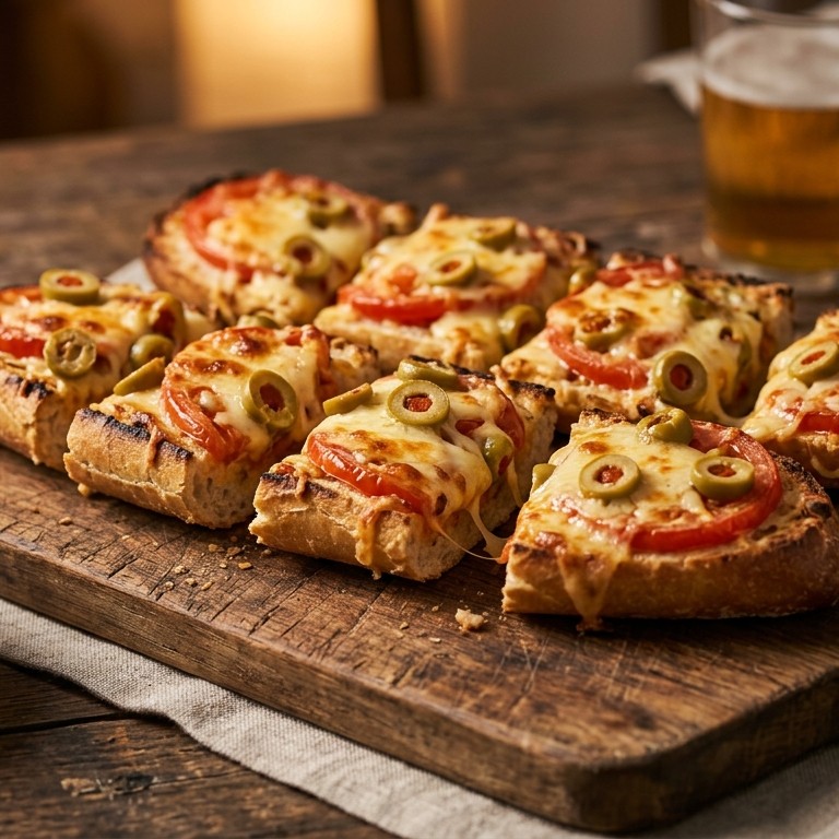 Stokbrood tomaat-kaas-olijf