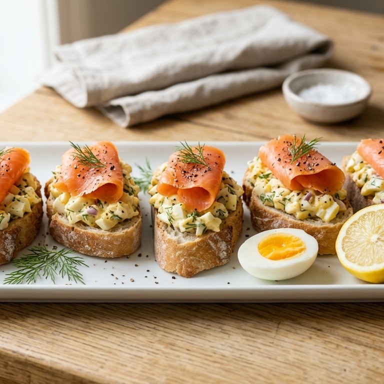 Stokbrood zalm-ei