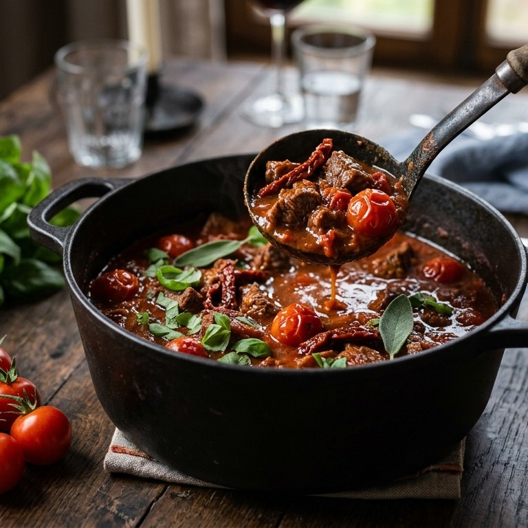 Stoofpot met 3 soorten tomaten