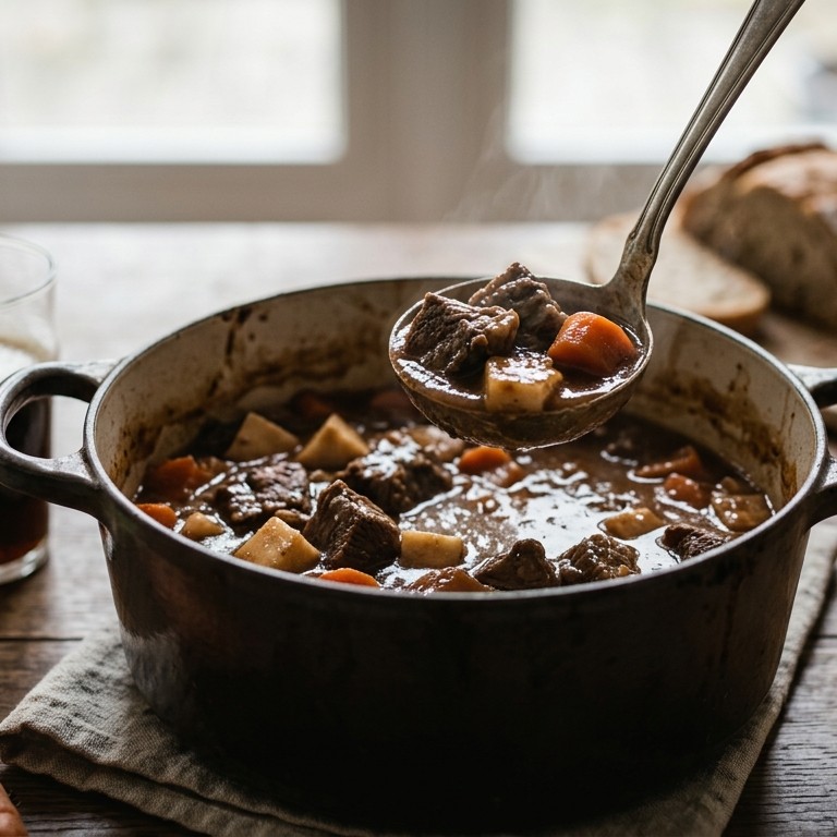 Stoofpot met runderlappen en bier