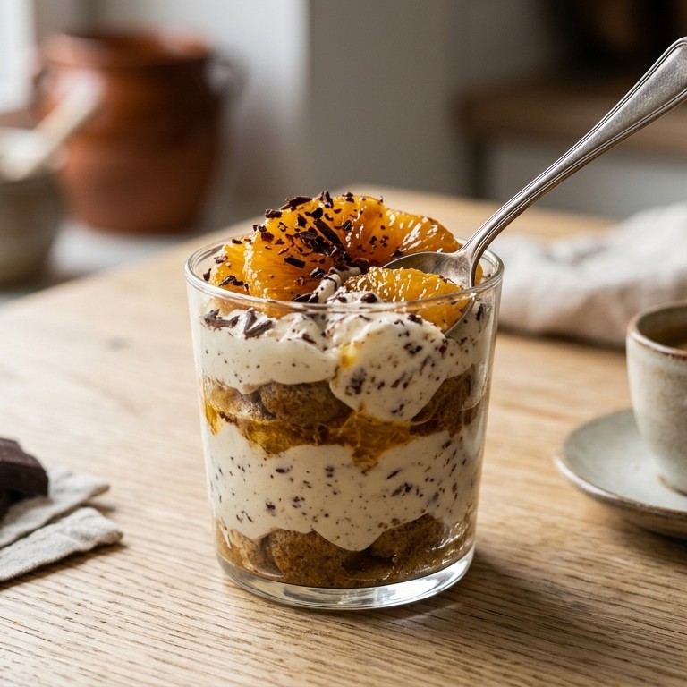 Straciatella-tiramisu met sinaasappels