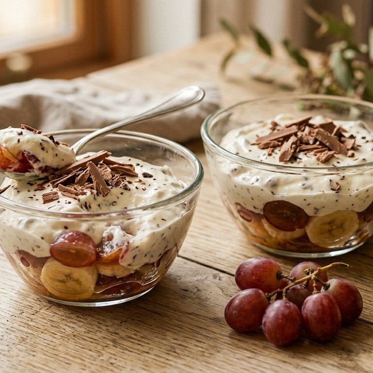 Straciatellaroom met vers fruit