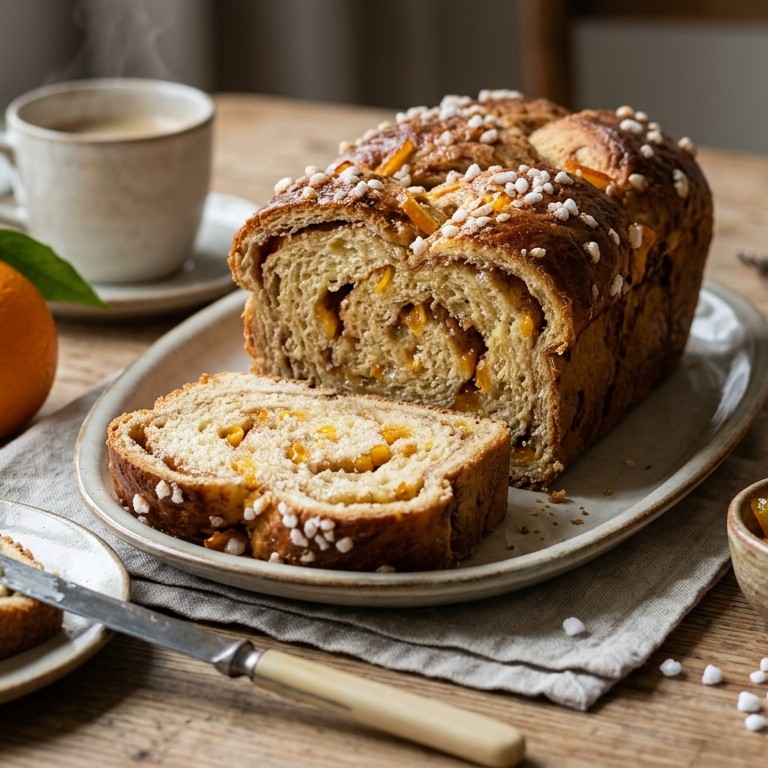 Suikerbrood met sinaasappelsnippers