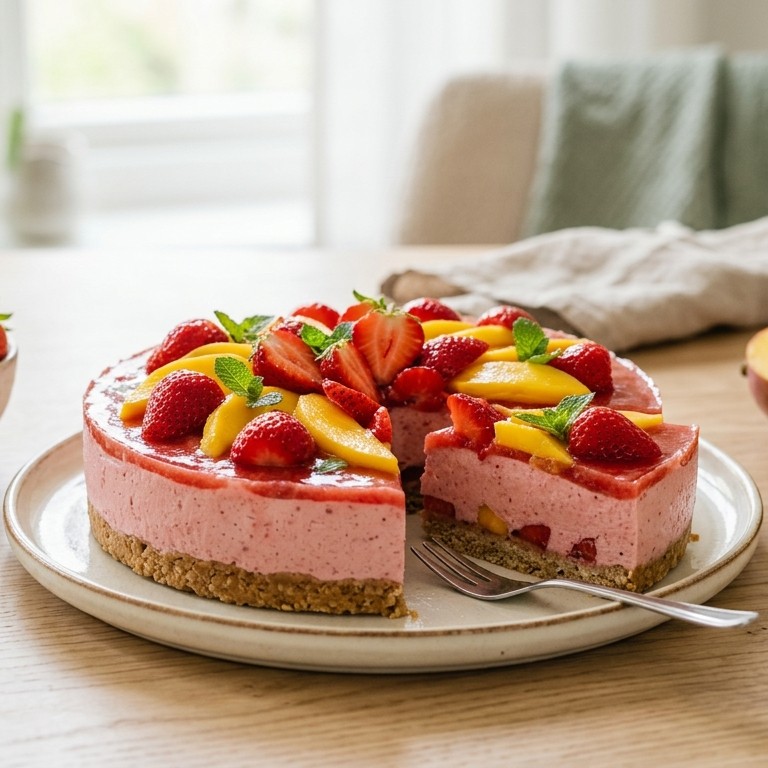Taart Aardbeien met mango