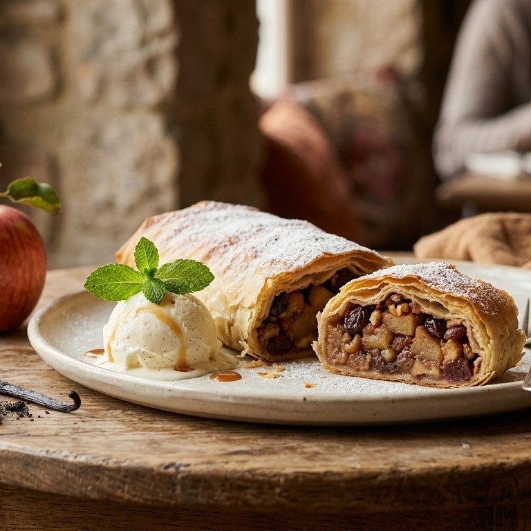Taart Appelstrudel, beroemd recept