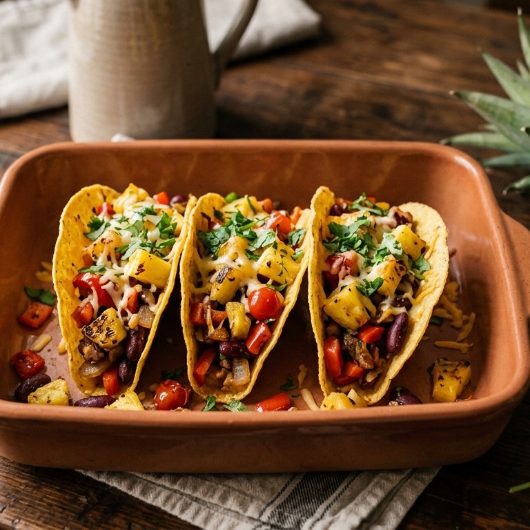 Taco's met ananas, paprika en kidneybonen