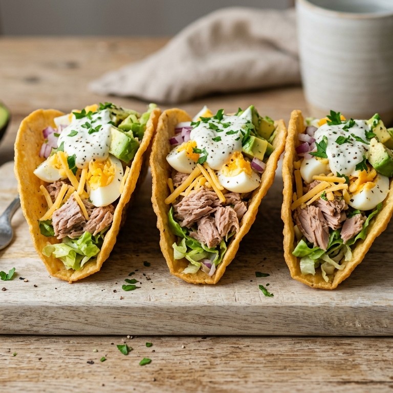 Taco's met ei en tonijn