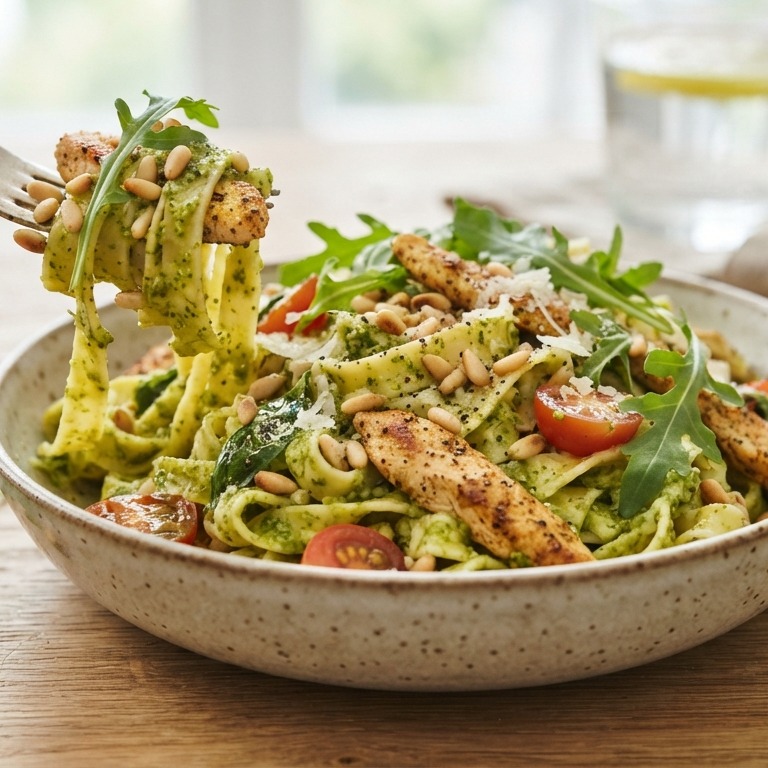 Tagliatelle kip pesto