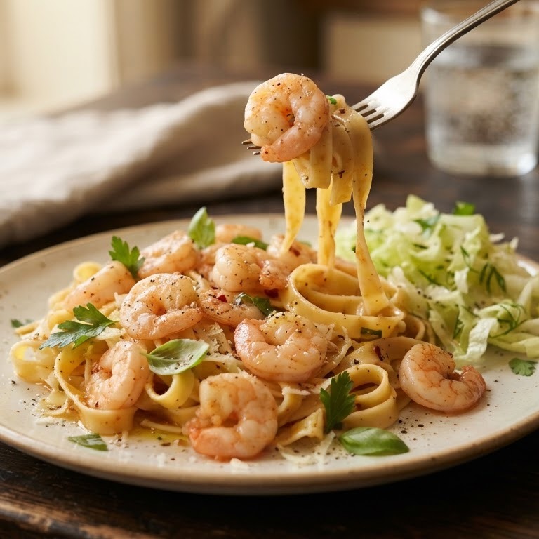 Tagliatelle met garnalen