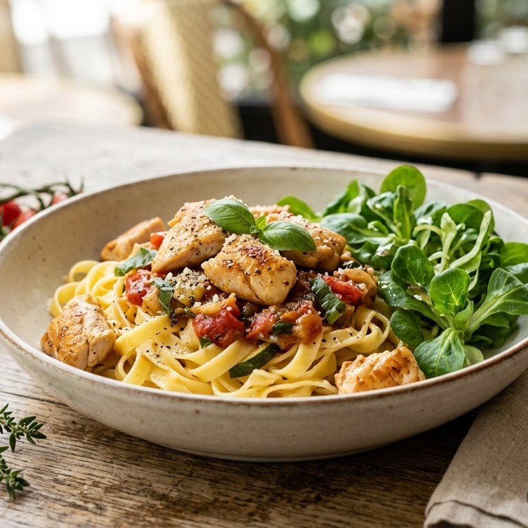 Tagliatelle met kipfilet provençale