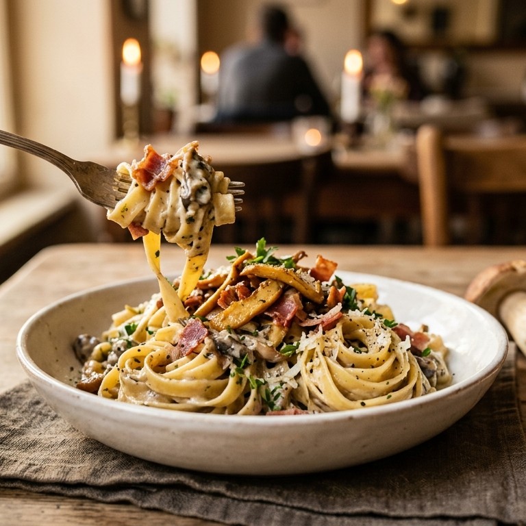 Tagliatelle met paddenstoelen