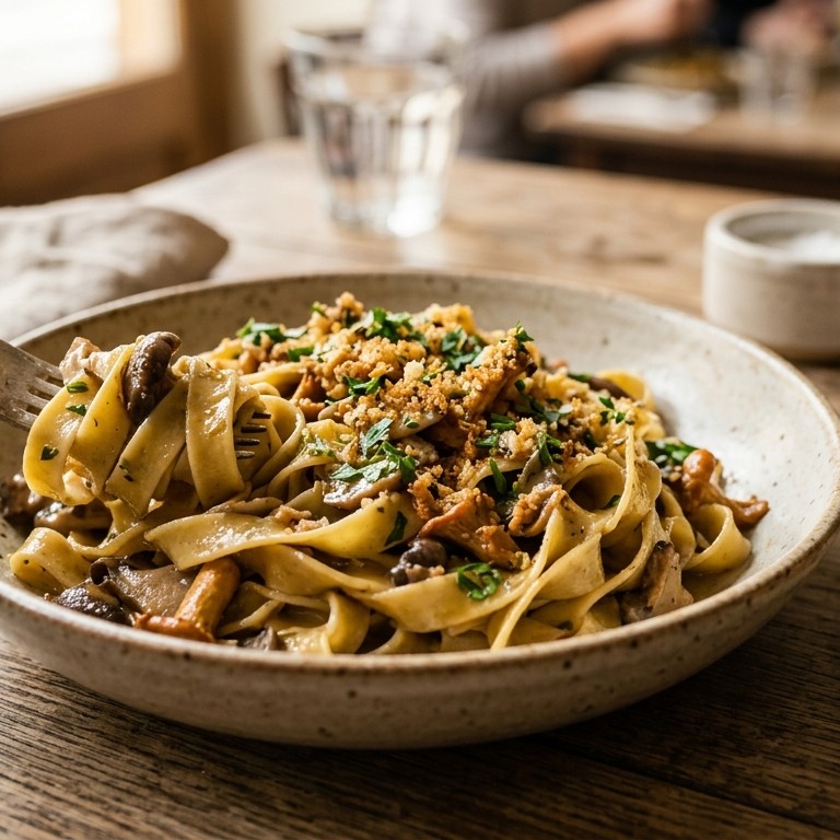 Tagliatelle met paddenstoelen
