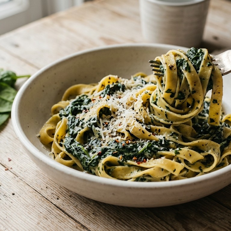 Tagliatelle met roomspinazie