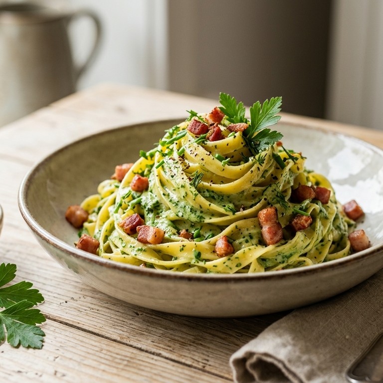 Tagliatelle met tuinkruidensaus