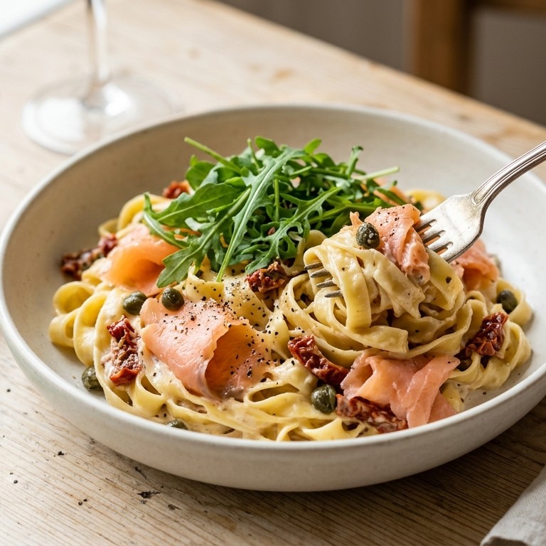Tagliatelle met zalm