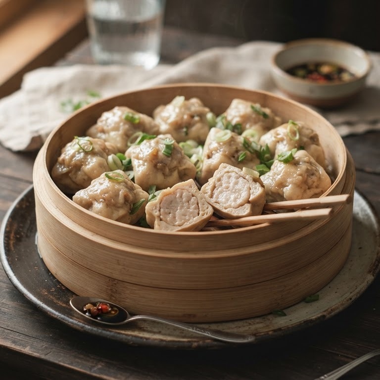 Tahoe bakso (gevulde gestoomde tahoe)