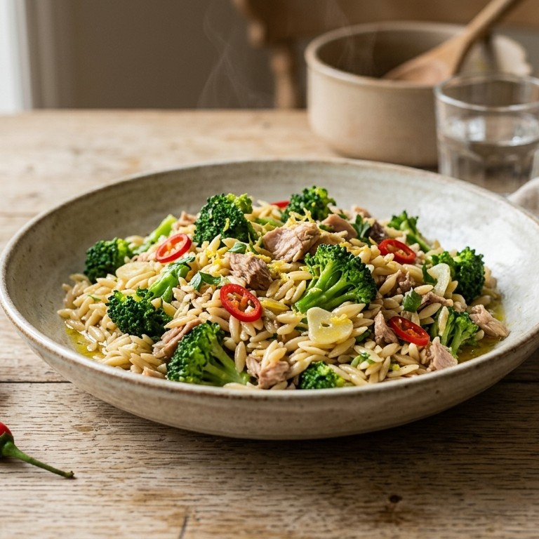 Tarly schotel met broccoli, ansjovis en tonijn